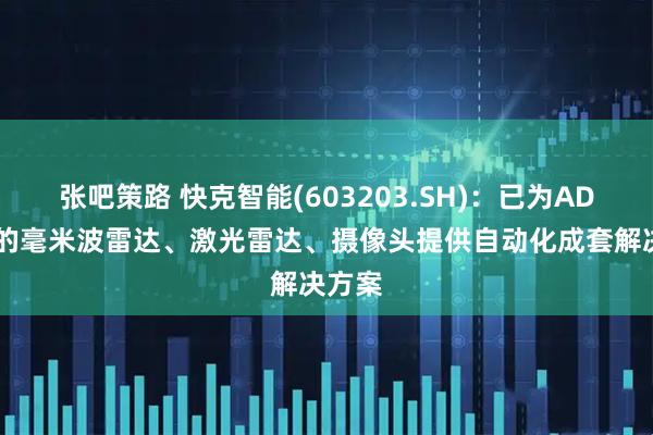张吧策路 快克智能(603203.SH)：已为ADAS中的毫米波雷达、激光雷达、摄像头提供自动化成套解决方案